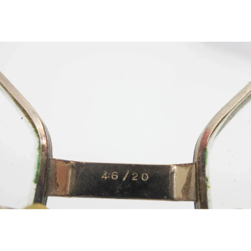 Vintage Italy Octagon Gold Metal Eyeglass Frames AL-12K Geometric 46/20 135